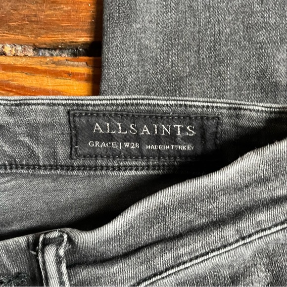 All Saints Grace Denim Jeans Size 28 Washed Black/Gray - Picture 10 of 11